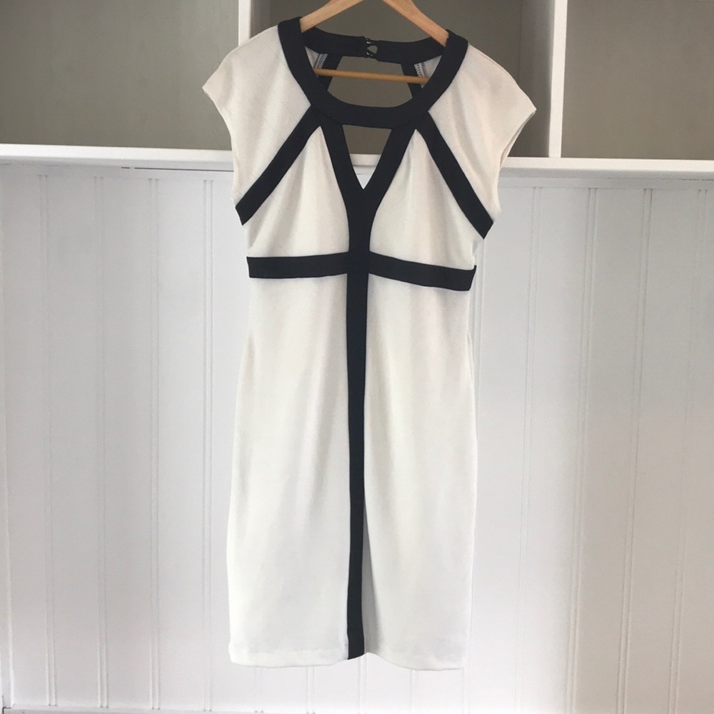 White and black dress